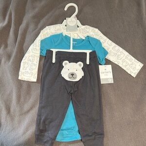 Carters Boys 3 Piece Polar Bear Theme Set Size 9M